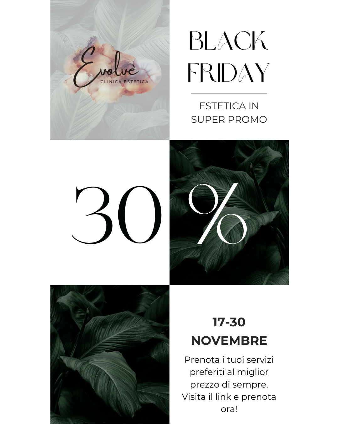 Black Friday 2025: dal 17 al 30 novembre –30% su tutti i trattamenti estetici